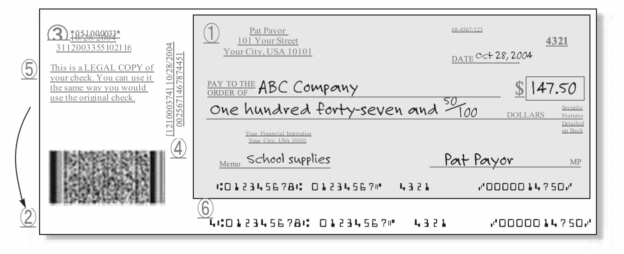Temporary check image
